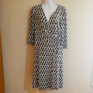 Lauren Ralph Lauren Black and White Patterned Dress